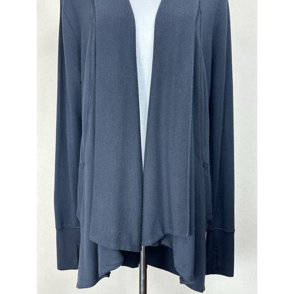 Athleta Women Open Front Cardigan Sweater Size S Black Soft Modal Boho Thumb - Picture 2 of 16